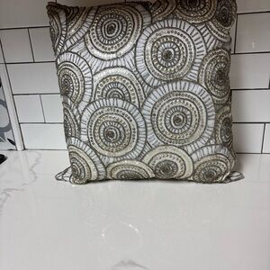 Elegant Silver and Gold Decorative Pillow